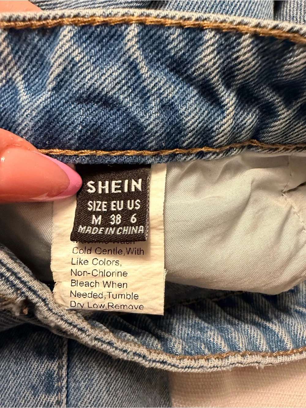 SHEIN Light Blue Distressed Boyfriend Jeans